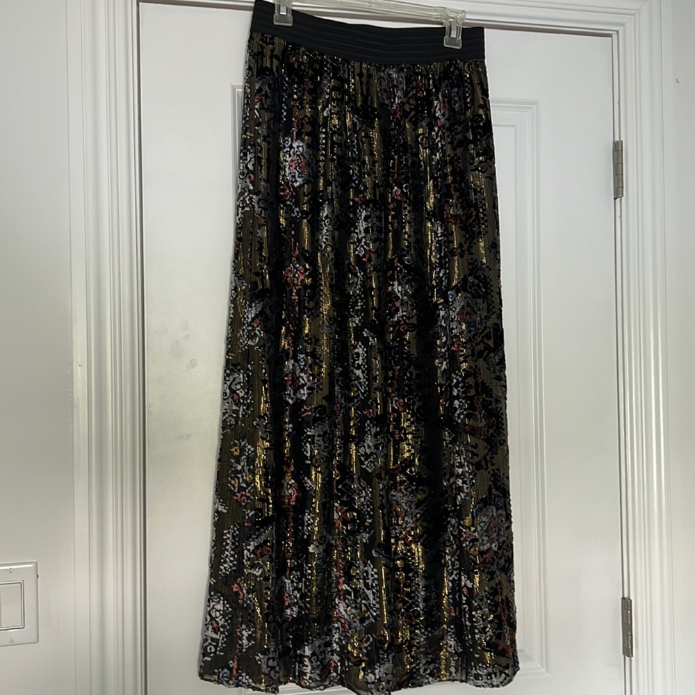ANTHROPOLOGIE VELVET MAXI WINTER SKIRT